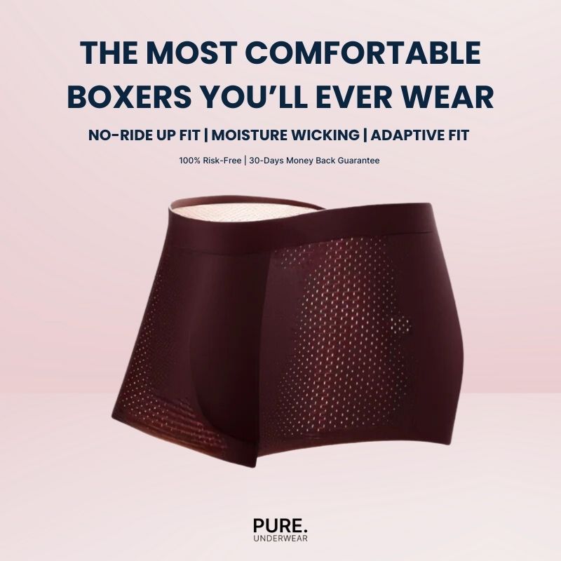 PURE. BAMBOO FIBRE BOXER SHORTS - FOR ALL-DAY COMFORT - PACK OF 2