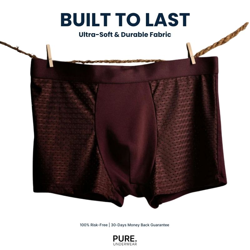 PURE. BAMBOO FIBRE BOXER SHORTS - FOR ALL-DAY COMFORT - PACK OF 2